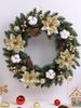 Christmas Door Decor Wreaths with Spruce Pine Cones Berry Ball 40CM Hanging Garlands Realistic PVC Light Up for Home Party Decor