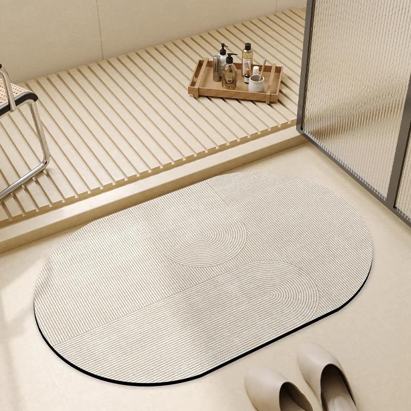 

VIKAMA Simple Style Diatomite Bathroom Floor Mat For Home Bathroom Entrance - Waterproof And Slip-Resistant Floor Mat Carpet 40x60cm