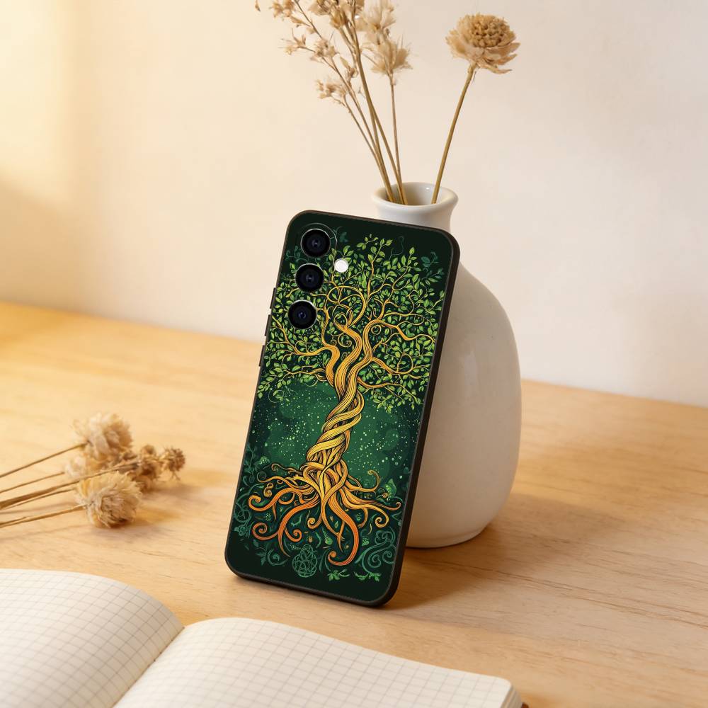 Tree of life Yggdrasil Phone Case For Samsung Galaxy A73,A72,A71,A70,A53,A52,A51,Soft Silicone Black Cover