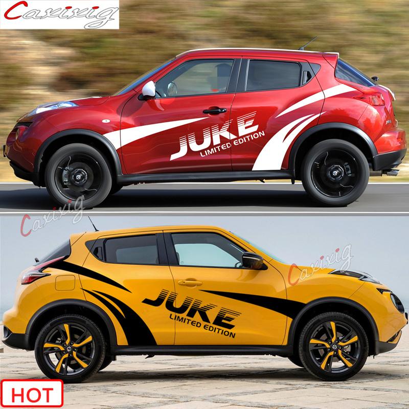 Wskpa9 1 set Carrosseriesticker Voor Nissan Juke Nismo Racing Sportstrepen Auto Deur Zijkant Decor Vinylstickers Exterieur Accessoires