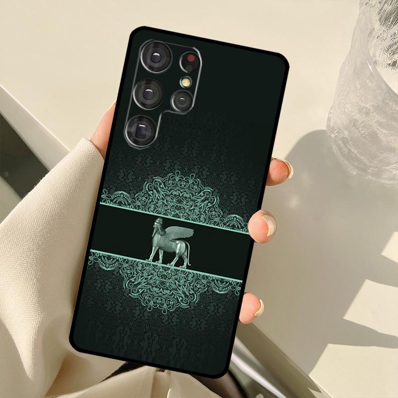 Lamassu Assyrian Winged Bull Case For Samsung Galaxy S23 Ultra S21 S22 S24 S25 Ultra S9 S10 Plus S25 FE S20 FE Back Cover