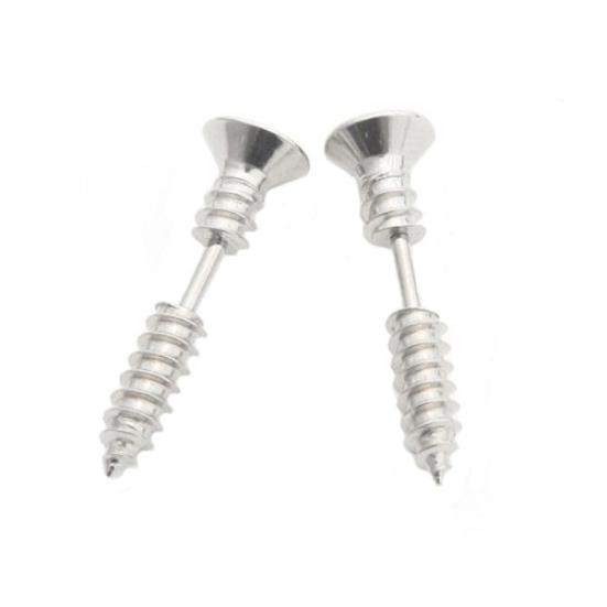 Unisex Gothic Punk Whole Screw Stainless Steel Solid Ear Studs Earrings