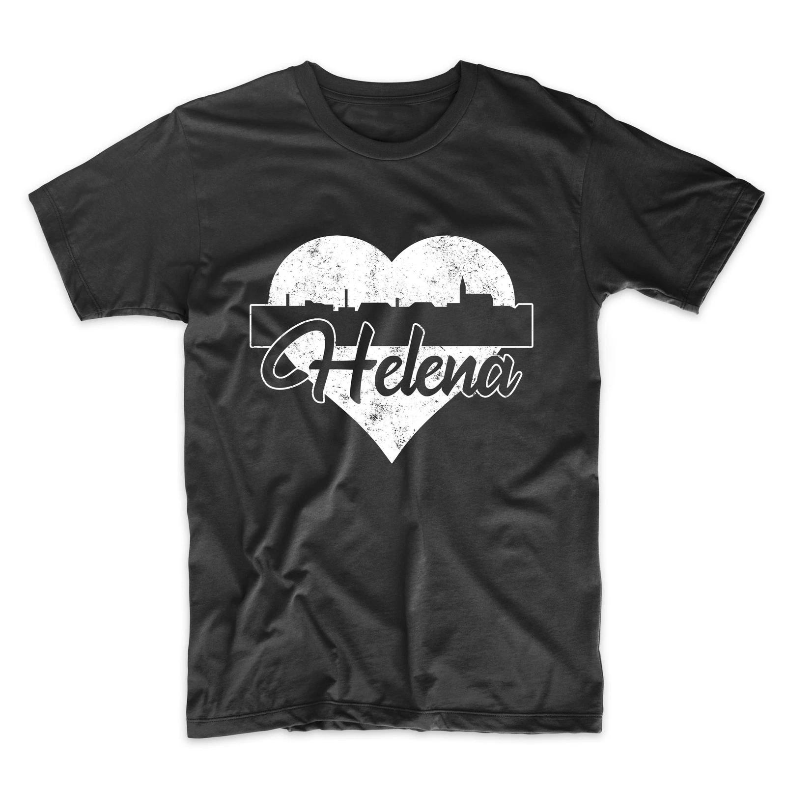 Men s Helena Shirt - Retro Helena Montana Skyline Heart Distressed T-Shirt 4XL