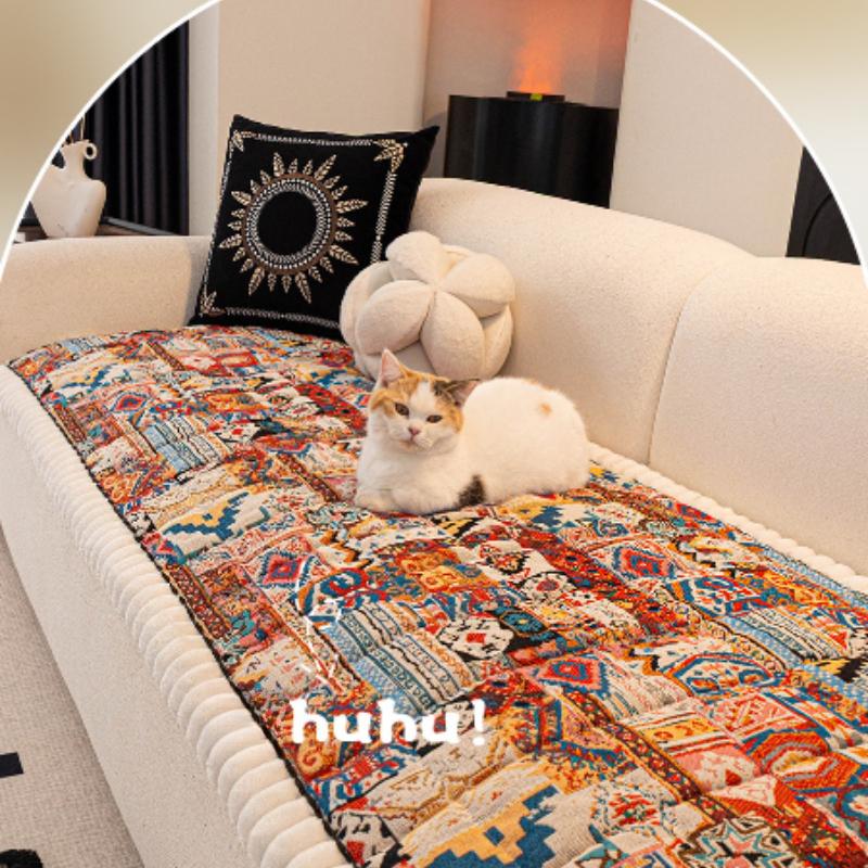 Bohemian Style Sofa Couch Mat Thick Anti Slip Sofa Cover Autumn Winter Soft Dust Protection Pad Window Seat Cushion Multi-purpose Universal Cover