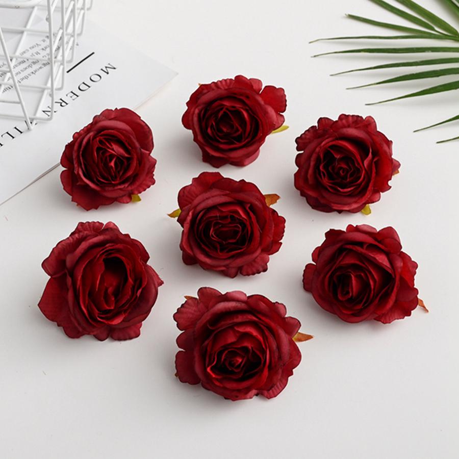 

20/50pcs Artificial Flowers for Home Wedding Decoration Gifts Box Christmas Wreaths Indoor Flower Wall Diy Scrapbook Silk Roses 20 Pieces