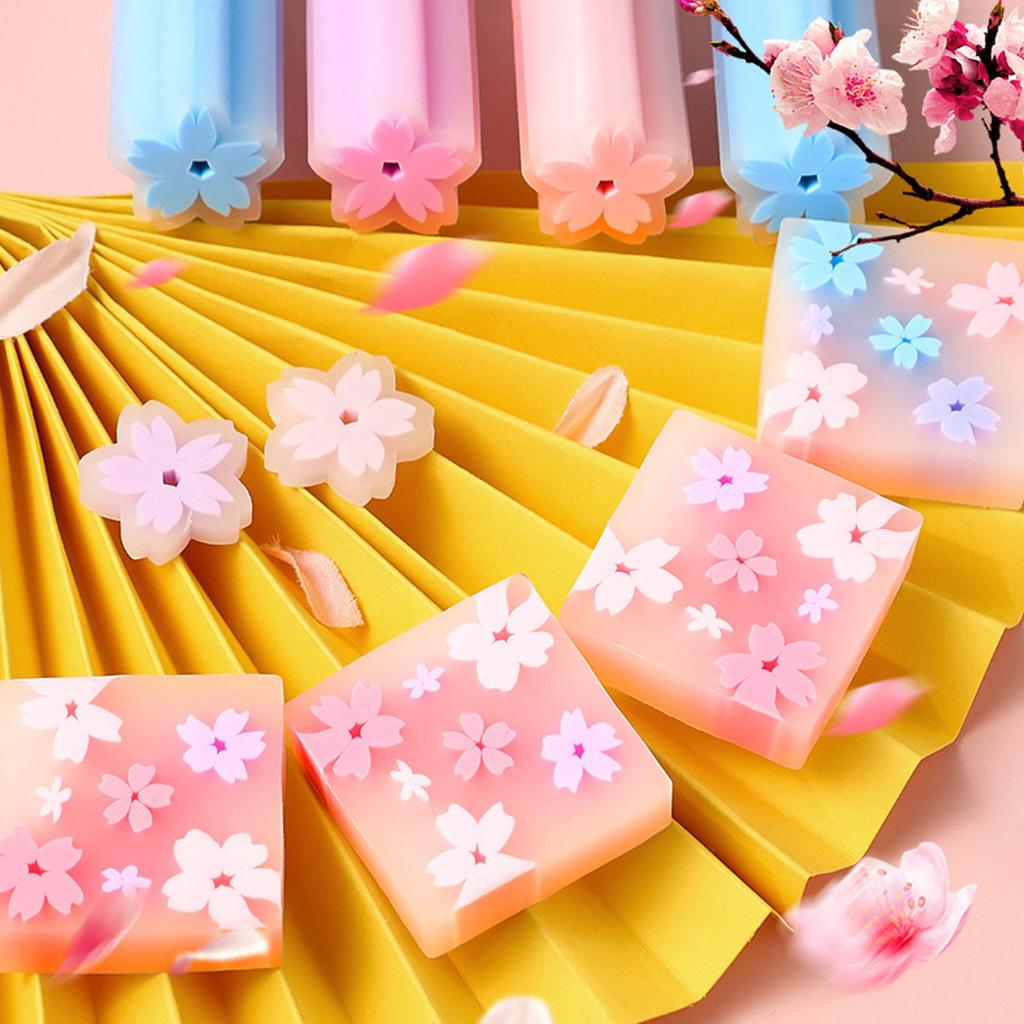 Aesthetic Erasers PVC Creative Blossom Shaped Eraser Efficient Residue Free Drawing Eraser for Stude