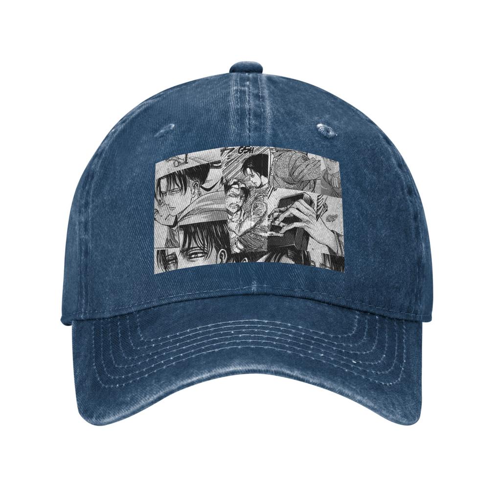 Levi AckerUnisex Attack On Titan Washed Denim Cap Casual Baseball Caps Adjustable Hat Summer Unisex Baseball Hats