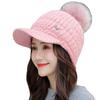 Peaked cap women's new knitted wool warm hat fashion versatile autumn and winter piled thickened ear hat