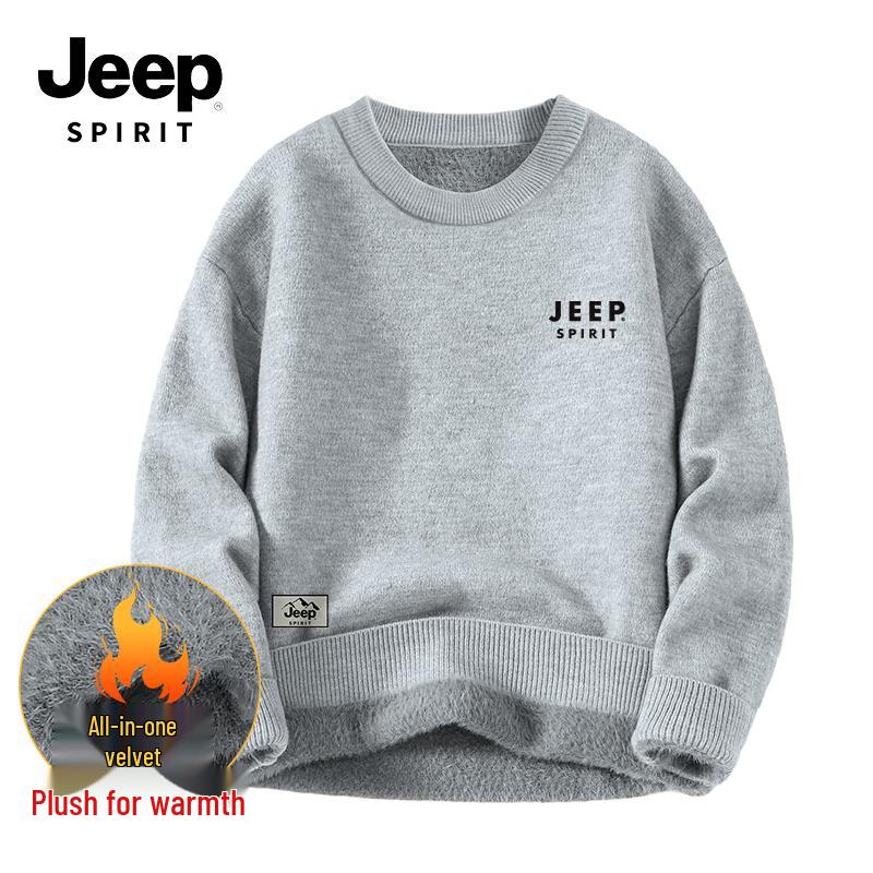 

JEEP SPIRIT Men s Heavyweight Fleece-Lined Knit Pullover Sweater L