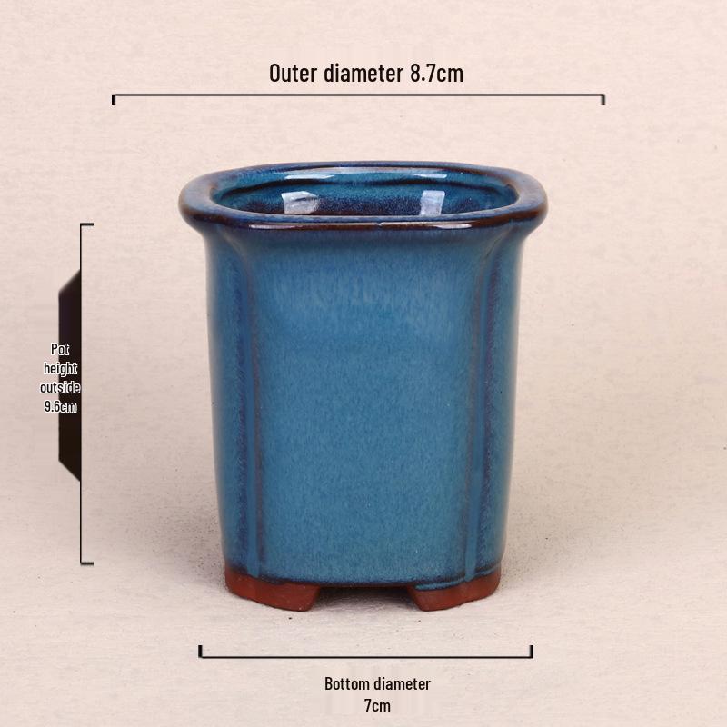 Purple Clay Glazed Succulent Flower Pot for Office Desktop