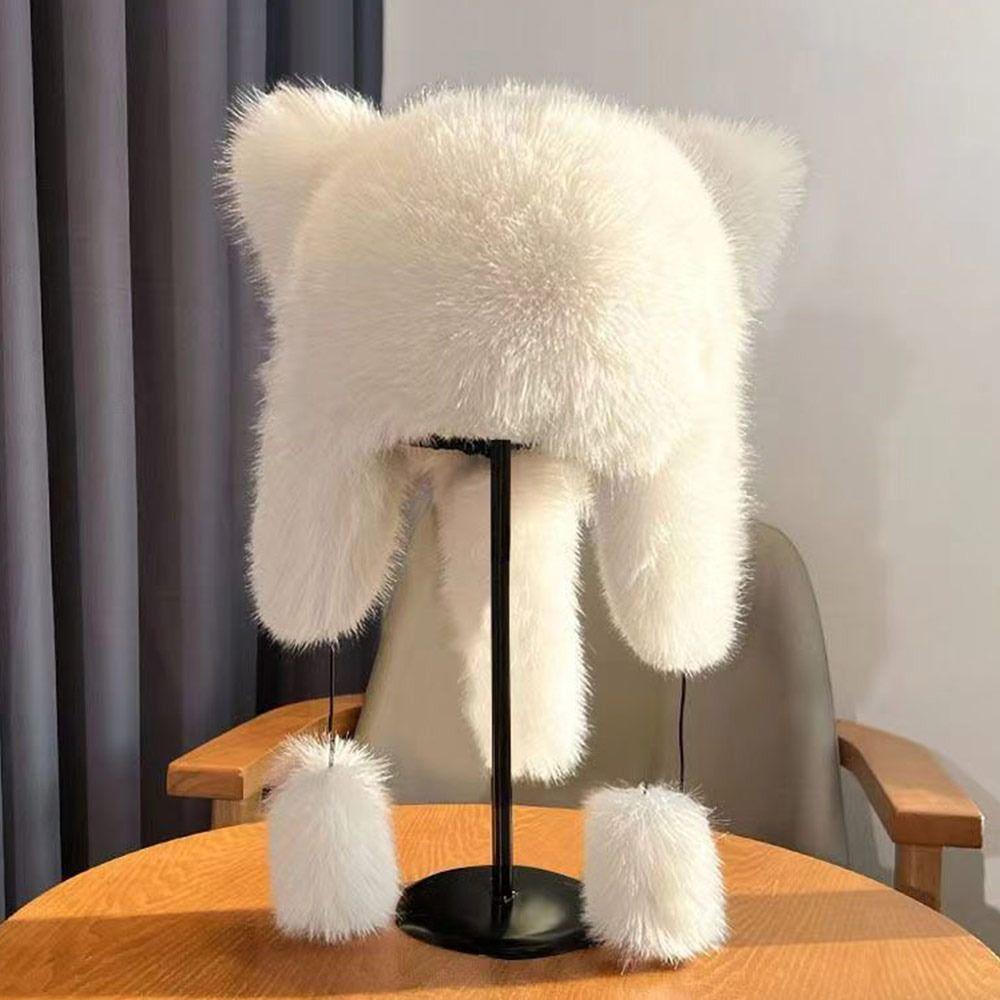 Ear Protection Plush Hat Windproof Big Bear Hat Fashionable Winter Hat  Unisex