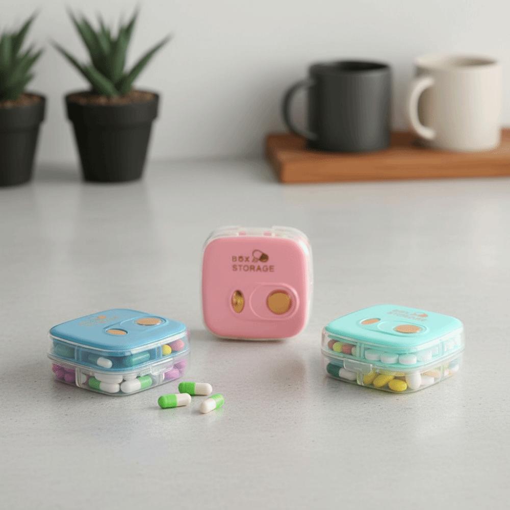 Mini Pillendose Einzelne Fächer Pillenspender Multifunktionale Medikamentenbox für Zuhause