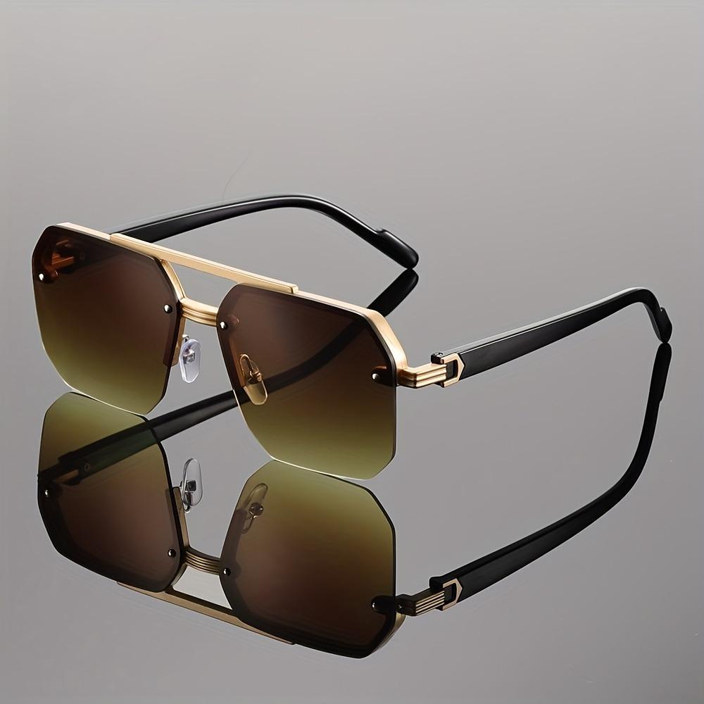 

1pc of Trendy High-end Double-bar PC Frame Polygonal Fashion Glasses
