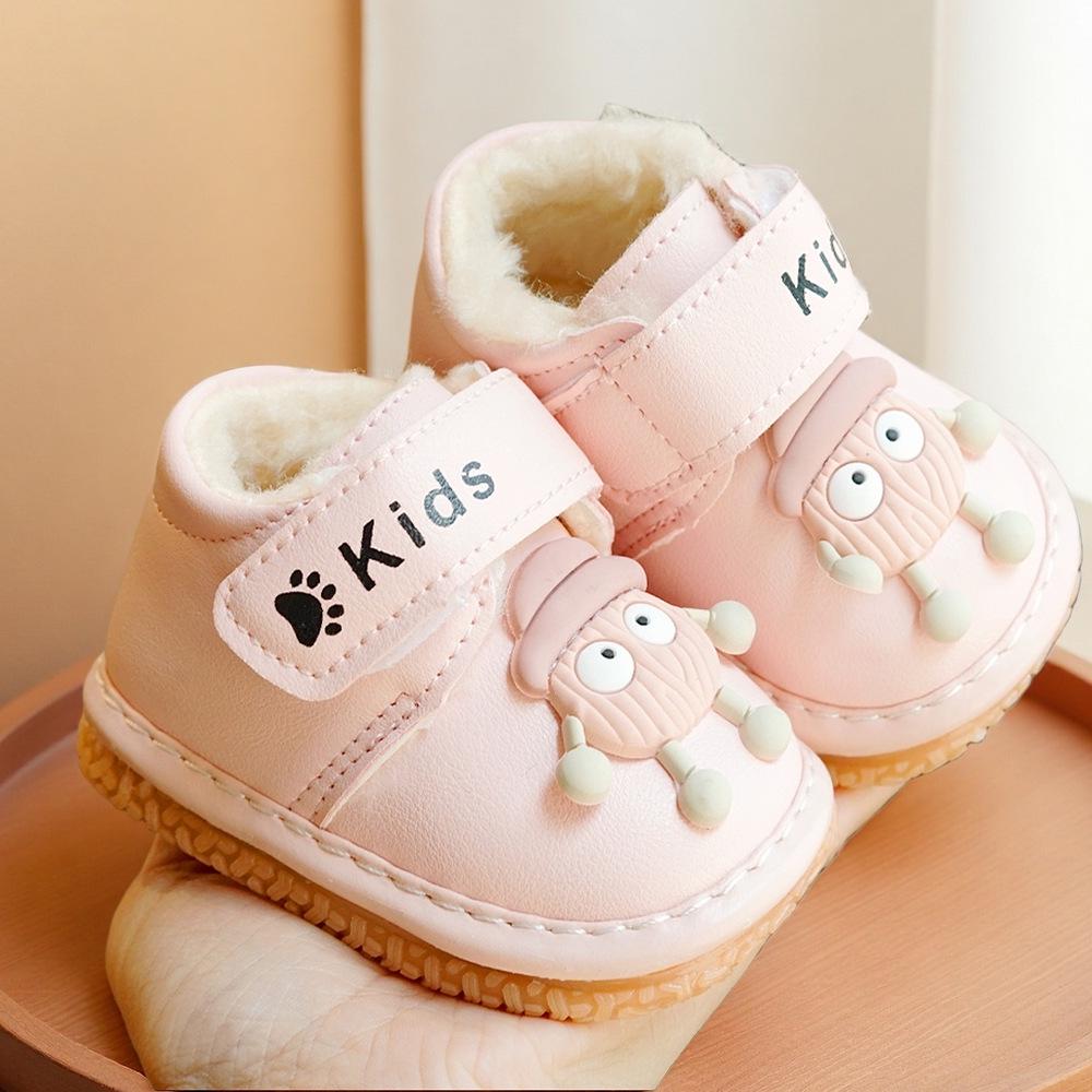 Winter-Samt-Quietschschuhe für Kleinkinder: Weiche, rutschfeste Sohle für Anfänger von 1-2 Jahren