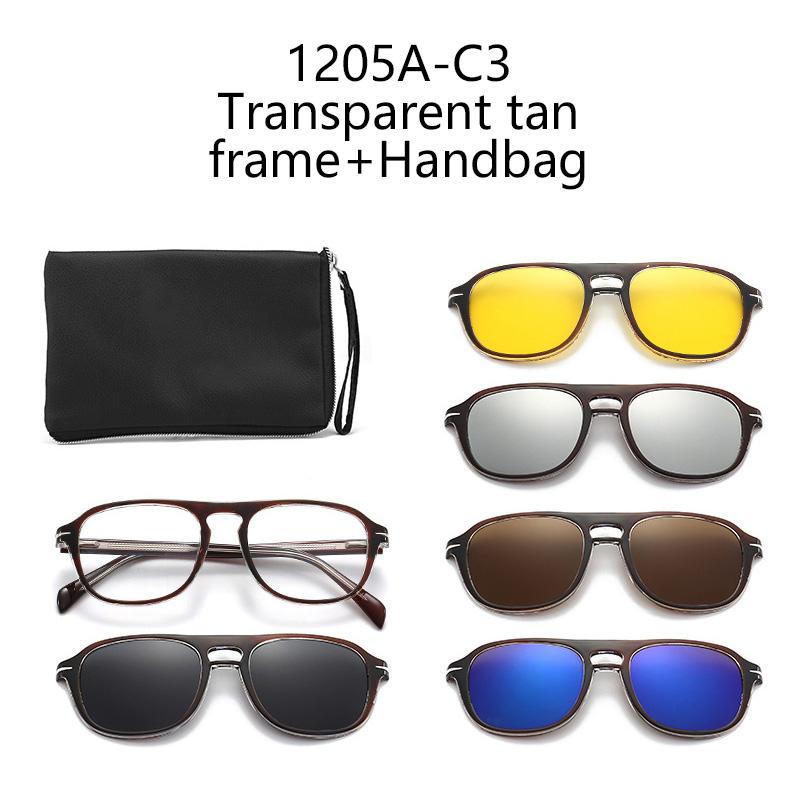 TR90 Magnetic Clip On Sunglasses Retro Snap On Frame With Lens For Nearsightedness Glasses Stylish Accessory