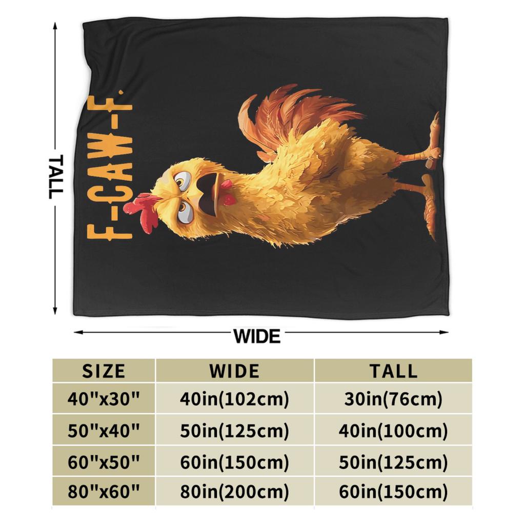 Funny F-Caw-F Chicken FCAWF Chicken Blanket Super Warm Fashion Plush Bedding Throws For Girls Boys Bedroom Bedspread Bed Cover