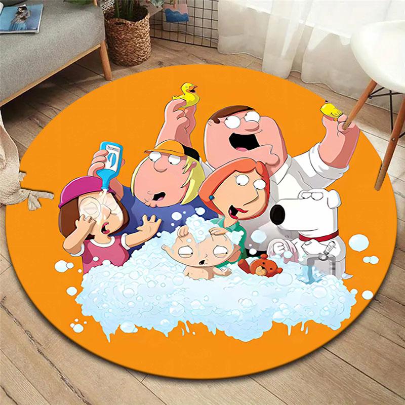 Tappeto Rotondo Family Guy, Tappeto per Soggiorno Camera da Letto Divano Stanza dei Giochi Decorazione, Tappetino Antiscivolo