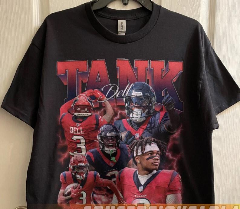 

SALE Rare Tank Dell Houston Football Shirt gift for fan cotton black unisex Unisex T-Shirt S