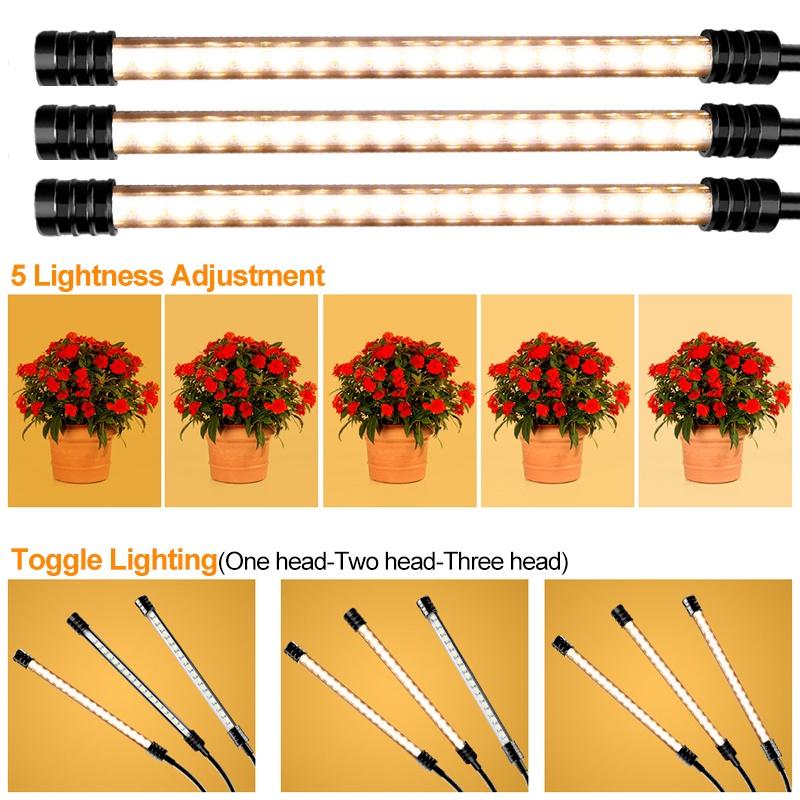 Full Spectrum Multi-Head LED Grow Light Clip Light USB DC 5V For Plants Sunshine Light LED Plant Lamps Waterproof