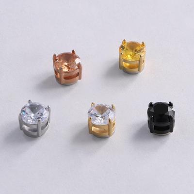 1 Par de Pinzas Magnéticas para Orejas Pendientes de Botón de Zirconia Sin Perforación Imán Falso Piercing de Oreja Para Mujeres Hombres Joyería de Personalidad