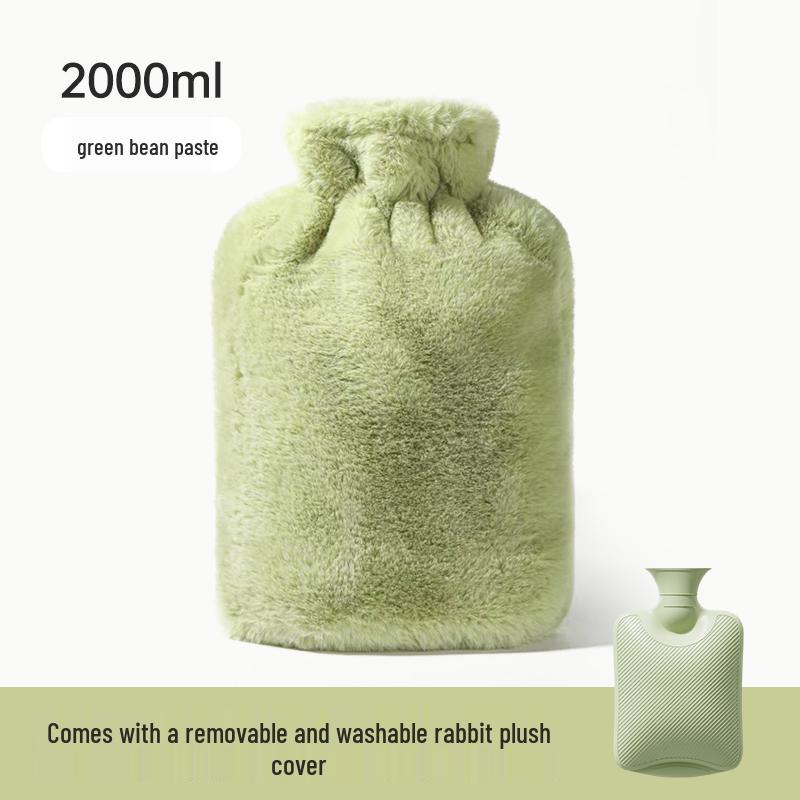 Large Plush Hot Water Bottle & Hand Warmer for Abdomen and Feet