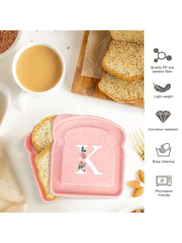 Initials Marked Toast Box Alphabet A-Z Reusable Sandwich Container Box Food Container Sealable Container Small Container