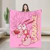 Couraged Cowardlys Dogs Knitted Blanket Coral Fleece Plush Cartoon UltraSoft Throw Blankets for Bedding Couch Bedspread