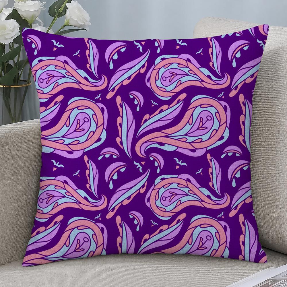 Pattern Paisley Patterned Cushion Cover Cushion Covers Natural Linen Breathable Sofa Bedroom Decor Pillowcase