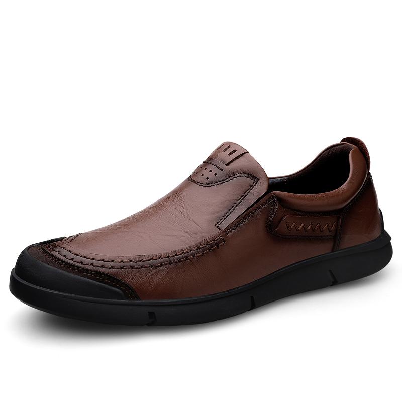 

Повседневная мужская обувь из натуральной кожи, повседневные туфли-лоферы без застежек класса люкс, простые мокасины, мужская обувь для вождения высшего качества 45 коричневый