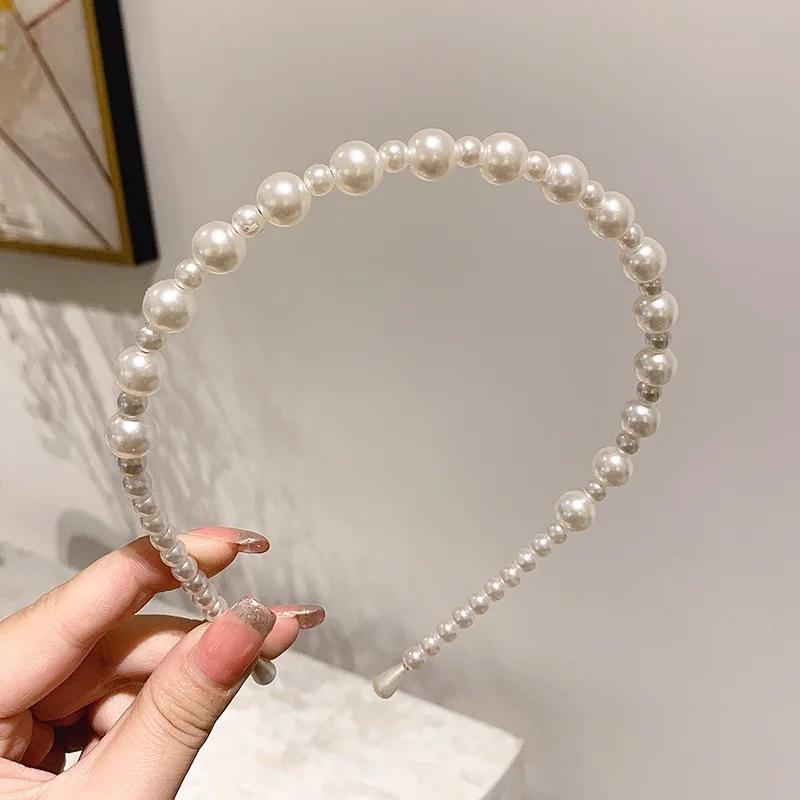 Mode Full Pärla Hårband Elegant Enkelt Blomma Kvinnor Hårbygel Band Pannband Infattning Flickor Håraccessoarer Huvudsmycke