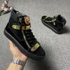 Brand Designer Burst High Top Shoes Men's Leather Metal Buckle Decoration Trend All Match Casual Shoes 4