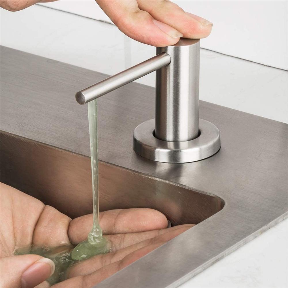 Stainless Steel Sink Detergent Dispenser Built-in Design Kitchen Liquid Soap Dispenser Pump Head Hand Press Liquid Dispenser