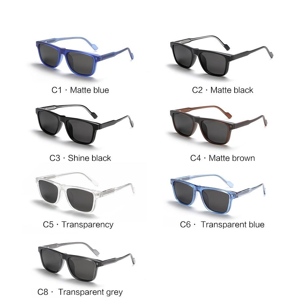 4 In 1 Spectacle Frame Men Women With 3PCS Clip On Polarized Sunglasses Magnetic Glasses Male Computer Optical Myopia Eyeglasses