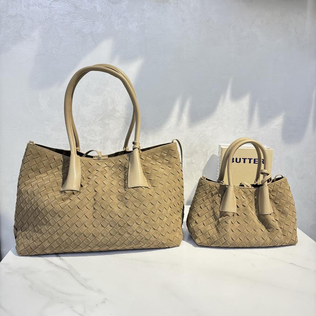 Herfst Retro Suède Geweven Tote: Veelzijdige Crossbody & Schoudertas