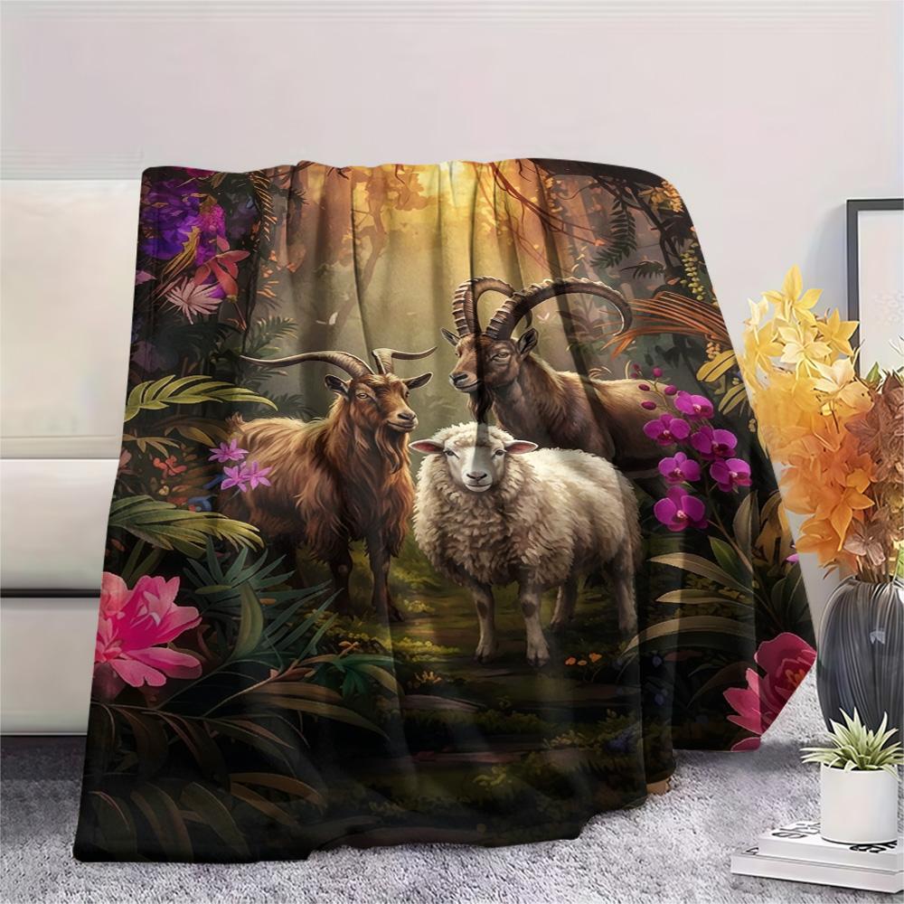 1PC Structural composition Print FlAannel Blanket, High quality Comfortable for All Seasons, Home Decor, Warmth and Comfort
