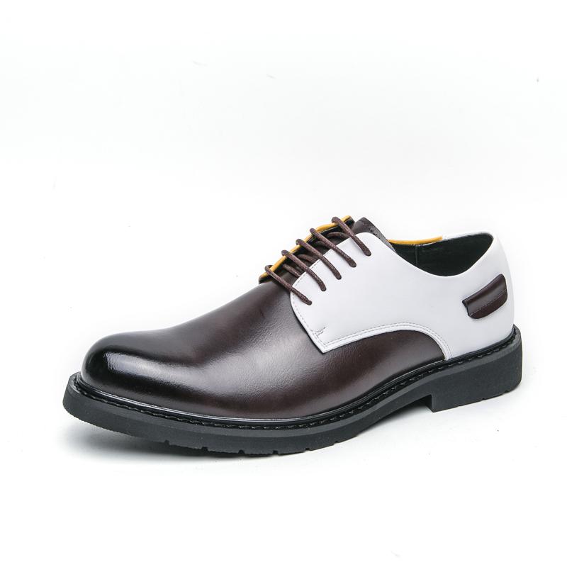 Fashion Color Matching Male Casual Shoes Business Flats Pointed Toe Formal Dress Footwear British Style Mens Oxford Shoes Comfy Sneakers