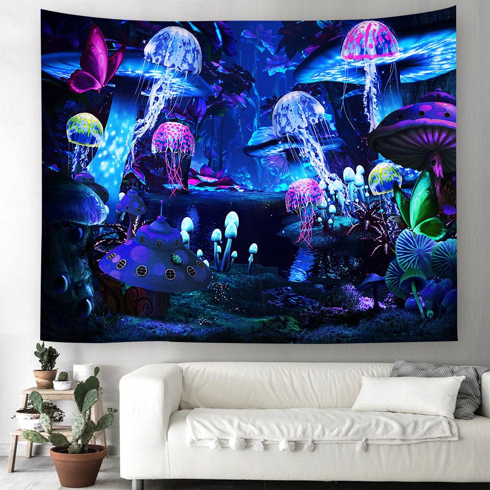 

Психоделический Гриб Медуза Гобелен Череп Серия Настенный Гобелен Лесные Животные Настенный Художественный Гобелен Спальня Комната Украшение Дома