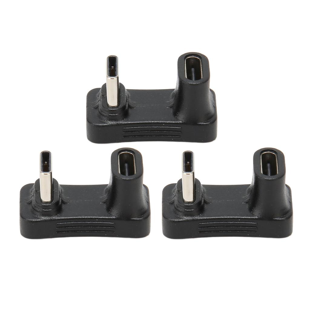 3 szt. Adapter USB C męski na żeński w kształcie U 100W 10Gbps Obsługiwane 4K Adapter USB C 180 stopni dla