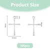 100Pcs 304 Stainless Steel Pendants Cross Stainless Steel Color 16x9.5x0.8mm Hole: 1mm