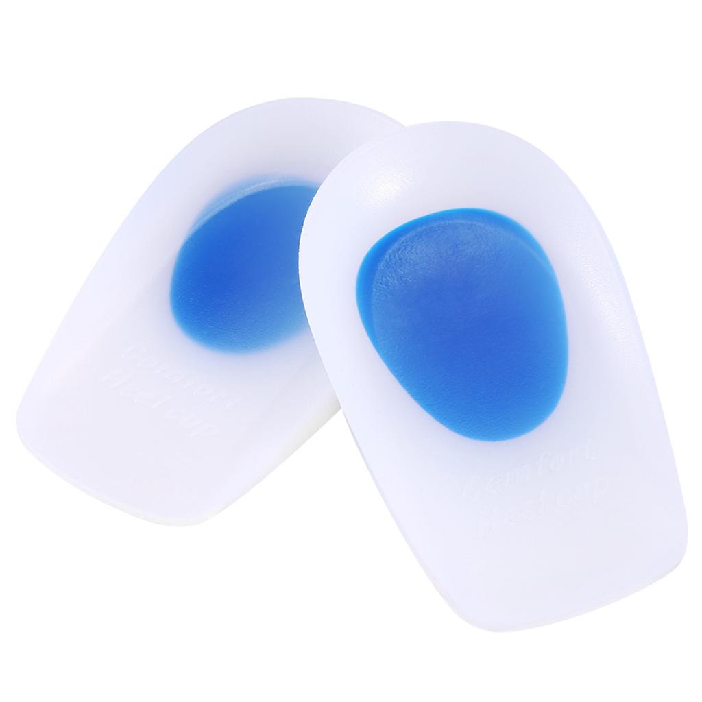 1 Pair Silicon Gel Heel Cup Cushion Heel Support Insoles Pad 2 Sizes