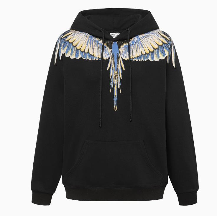 Felpa con cappuccio Marcelo Trendy Feathered Wings: Felpa girocollo unisex con motivo a fulmini e serpenti multicolore Phantom Wings.