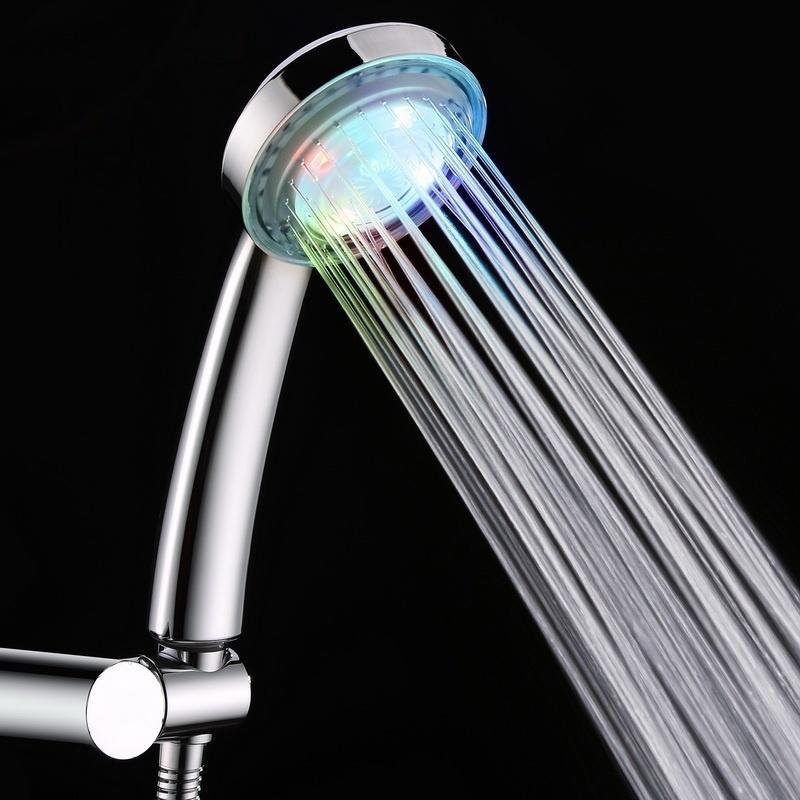 Neue romantische automatische Magie 7 Farbe 5 LED-Leuchten Gabe Regenduschkopf Einzelrundkopf LD8008A