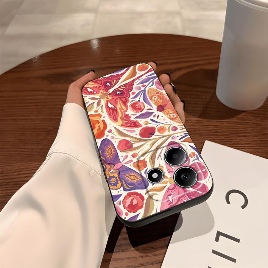 Cartoon Flower Butterfly Phone Cover Case for Xiaomi Redmi Note 14 9 8 7 10 K40 K80 12C 13C 12S A4 A5 11S 14C A1 A2 A3 12 11 Pro