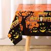 1 piece of happy Halloween plastic tablecloth - with patterns of castle, ghost, pumpkin and spider.PMJ