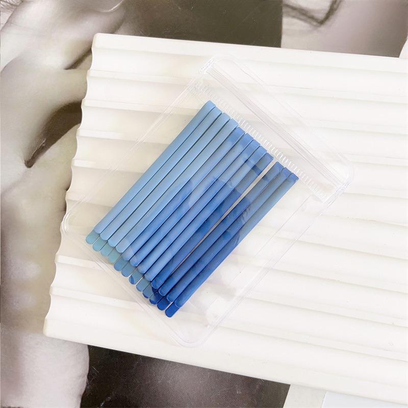 12pcs/set Gradient Color Series, Colorful One Word Clip, Simple and Versatile Girl, Drip Oil Rubber Paint Hair Clip, Hair Clip