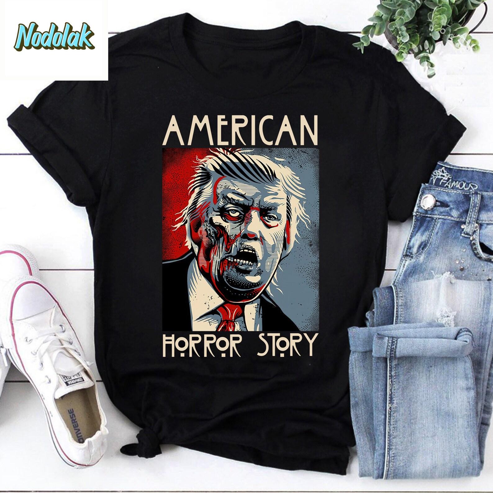 Donald Trump American Horror Story Vintage T-Shirt, Donald Trump Shirt, Halloween Shirt, Zombie Donald trump Shirt, Horror Story Shirt S