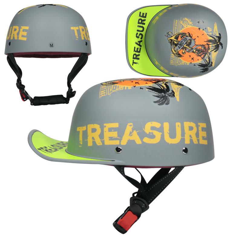 Vintage Helmet Men's and Women's Electric Car Half Helmet Baseball Cap Scooter Cap Gangster DS Personality Mountain Bike