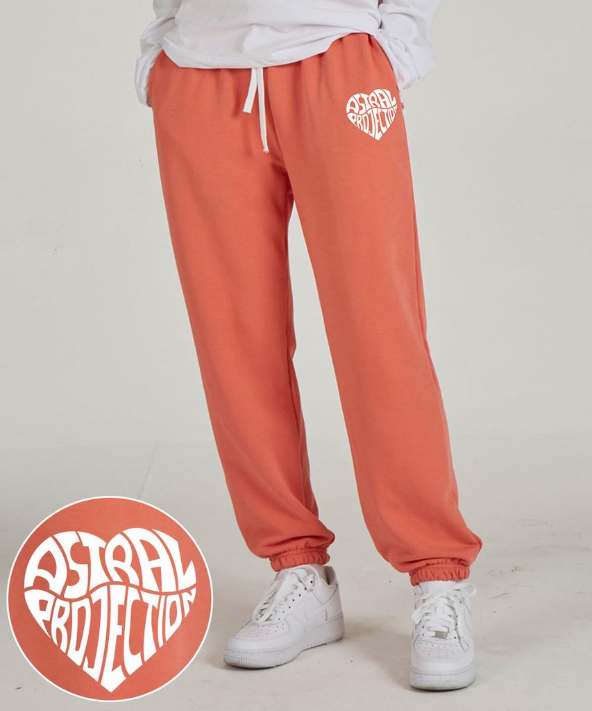 ASTRAL PROJECTION Heart Logo Comfortable Training Sweat Jogger Pants_Coral