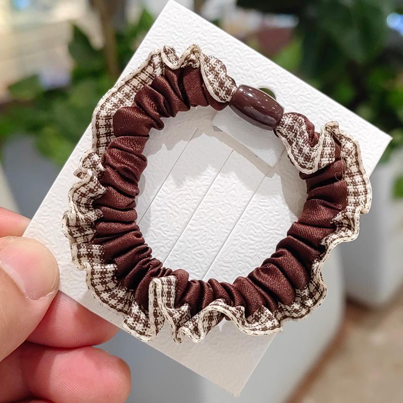 2025 Gumička do vlasů s krajkovým okrajem a sladkou vůní – Dámská gumička ve stylu tenkého střeva na drdoly a vlasové doplňky