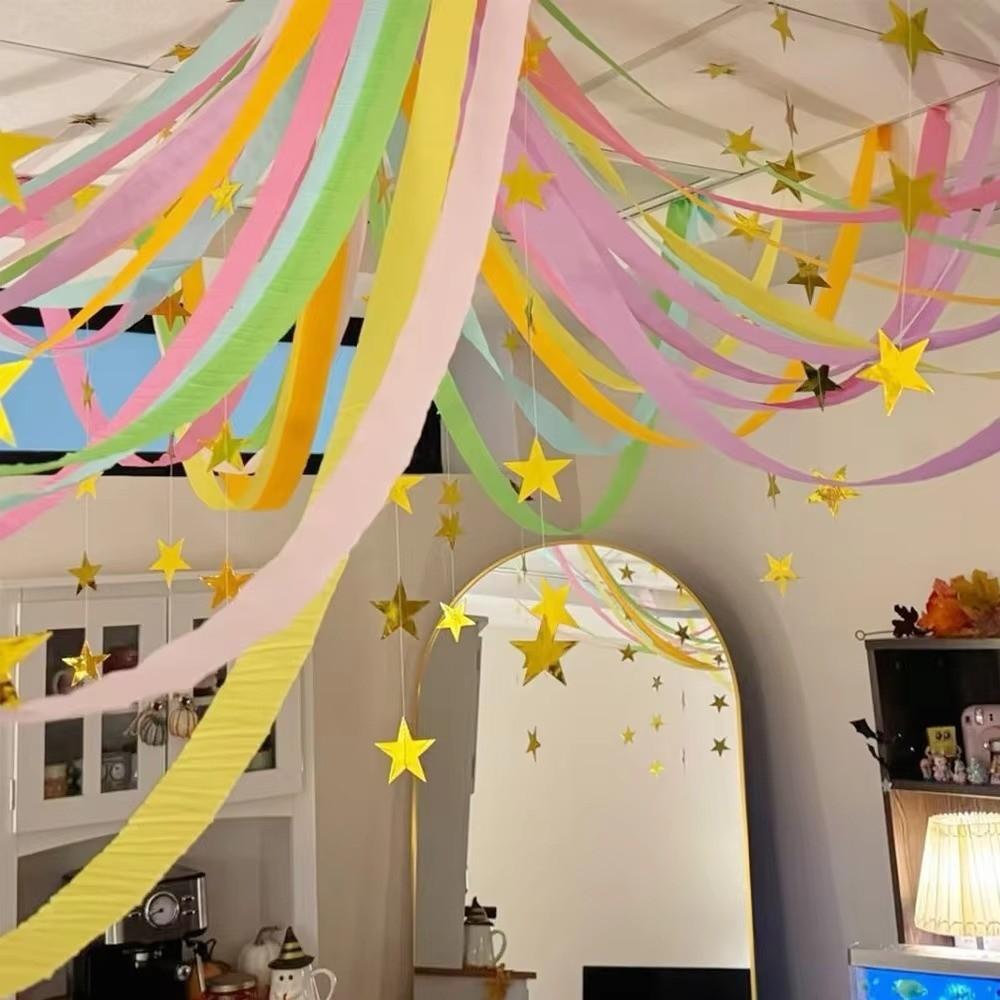 Colorful Party Streamers Set Paper Hanging Decorations Festive Rainbow Streamers  Home Celebration